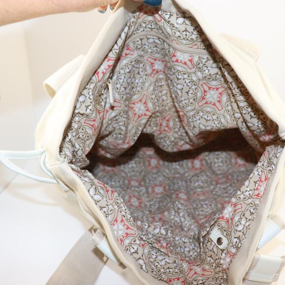 Canvas Tote Bag with Patterned Lining and Double Strap Handles - Picture 6 of 6